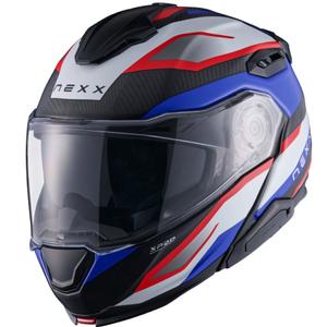Casco moto flip-up Nexx X.Lifetour PRO Mile blu-rosso opaco
