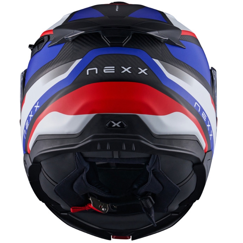 Casco moto flip-up Nexx X.Lifetour PRO Mile blu-rosso opaco Saldi