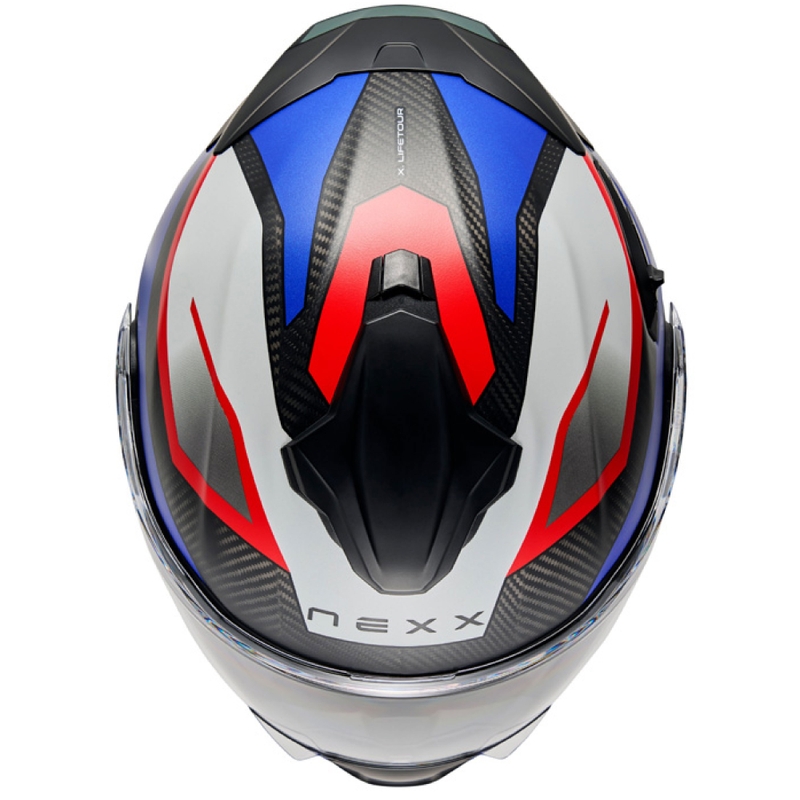 Casco moto flip-up Nexx X.Lifetour PRO Mile blu-rosso opaco Saldi