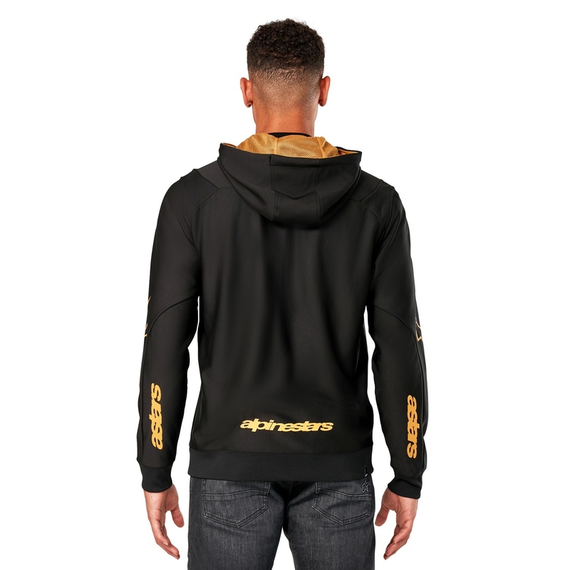 Felpa con cappuccio Alpinestars Sessions 3 nero-oro