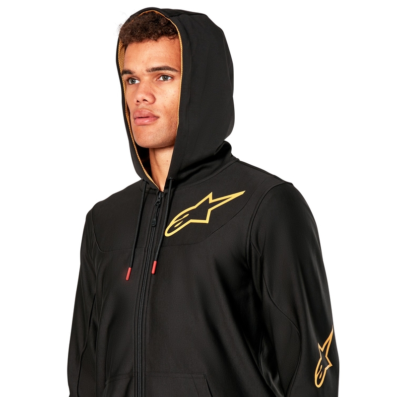 Felpa con cappuccio Alpinestars Sessions 3 nero-oro