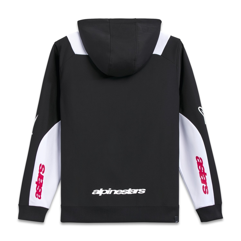 Felpa con cappuccio Alpinestars Sessions 3 nera-bianca-rossa