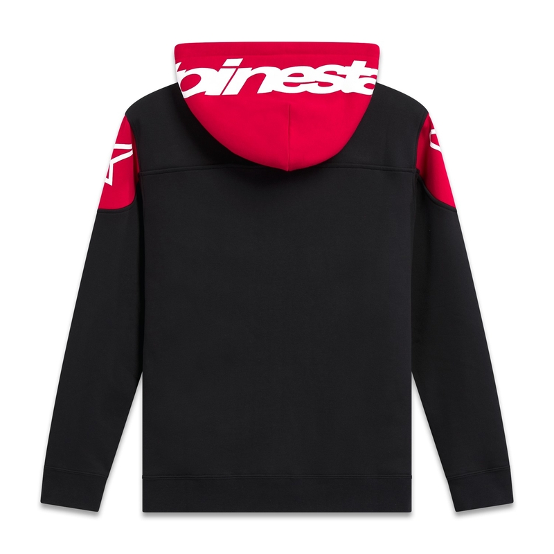 Felpa con cappuccio Alpinestars Velocity nera-rossa