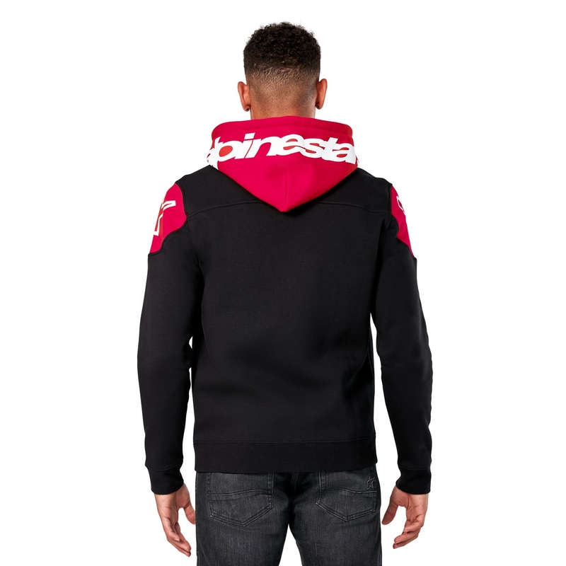 Felpa con cappuccio Alpinestars Velocity nera-rossa