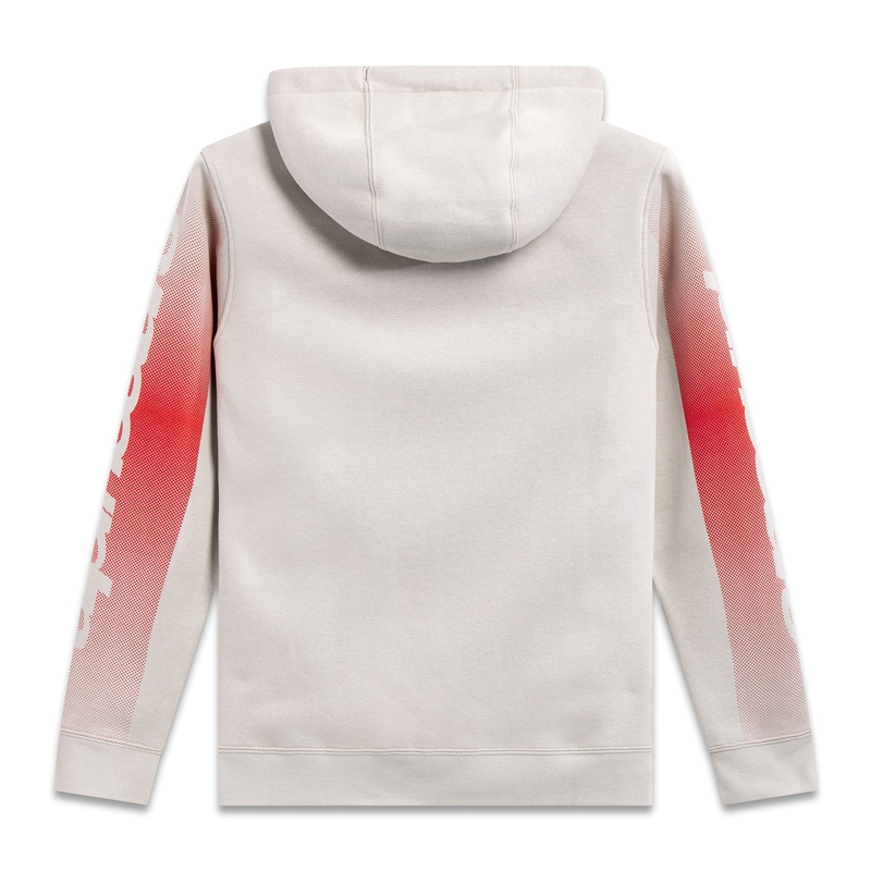 Felpa con cappuccio Alpinestars Arising bianca bianco sporco-blu-rosso