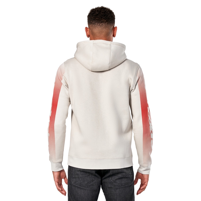 Felpa con cappuccio Alpinestars Arising bianca bianco sporco-blu-rosso
