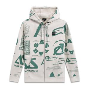 Felpa con cappuccio Alpinestars Determinant bianca bianco sporco