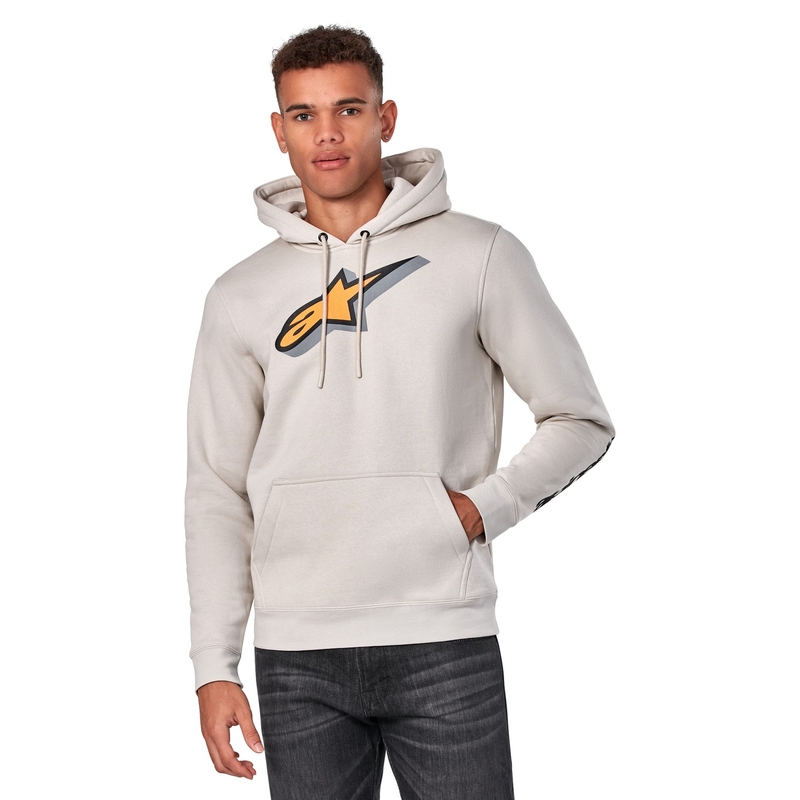 Felpa con cappuccio Alpinestars Quickness bianca bianco sporco