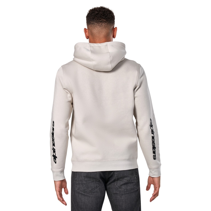 Felpa con cappuccio Alpinestars Quickness bianca bianco sporco