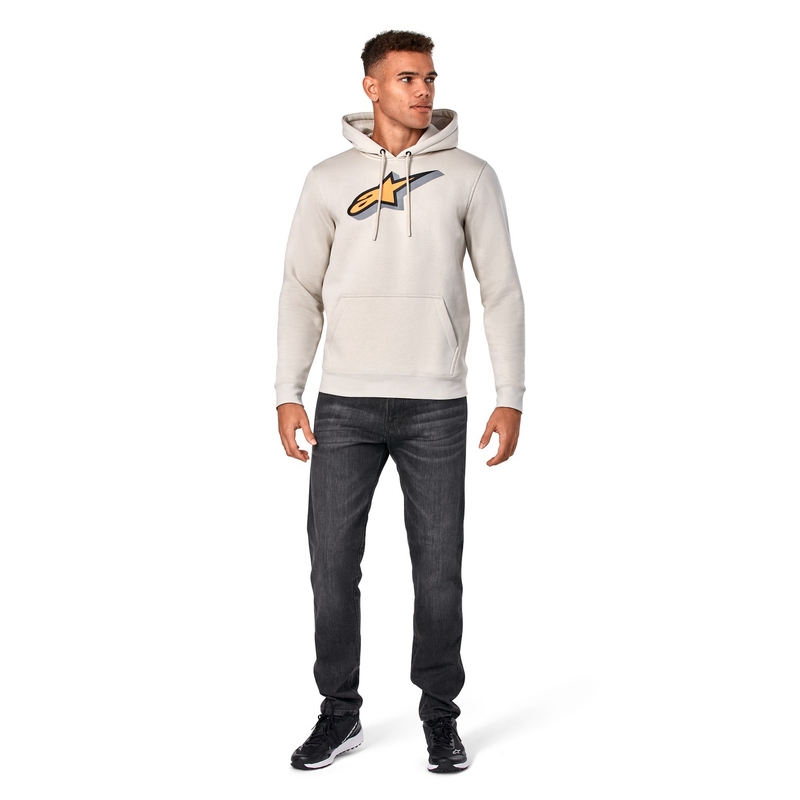 Felpa con cappuccio Alpinestars Quickness bianca bianco sporco