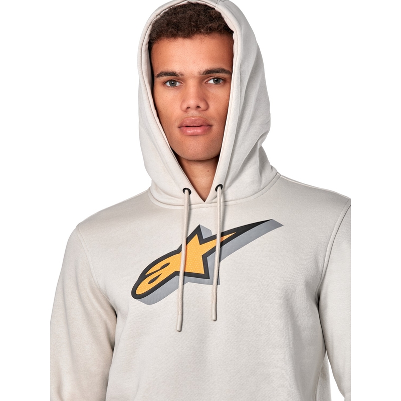 Felpa con cappuccio Alpinestars Quickness bianca bianco sporco