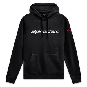 Felpa con cappuccio Alpinestars Wordmark 3 nera-bianca-rossa