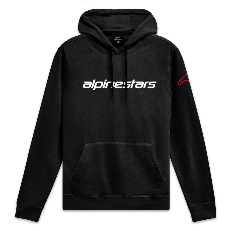 Felpa con cappuccio Alpinestars Wordmark 3 nera-bianca-rossa