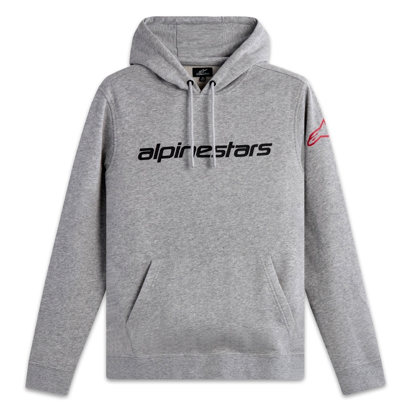 Felpa con cappuccio Alpinestars Wordmark 3 grigio-rosso-nero