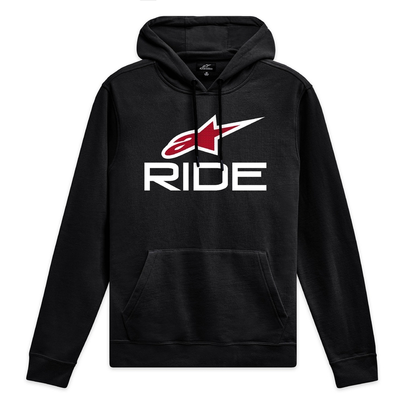 Felpa con cappuccio Alpinestars Ride 4 nera-bianca-rossa