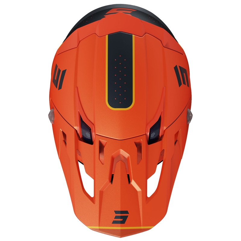 Casco motocross Shot Core Honor arancione-nero opaco