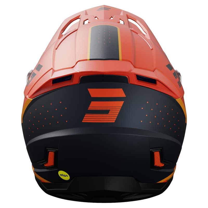 Casco motocross Shot Core Honor arancione-nero opaco