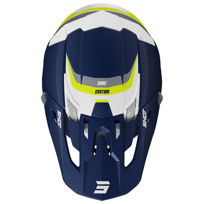 Casco motocross Shot Core Custom blu-perla