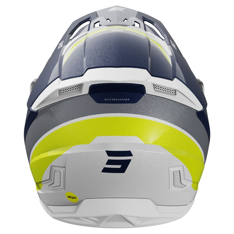 Casco motocross Shot Core Custom blu-perla