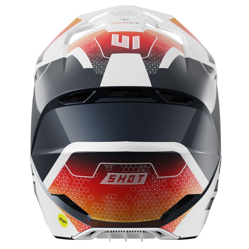 Casco motocross Shot Race Phaser blu perla-bianco-arancio