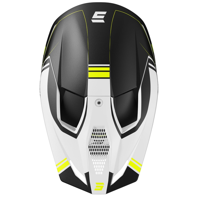 Casco motocross Shot Race Sprint nero-bianco-giallo fluo