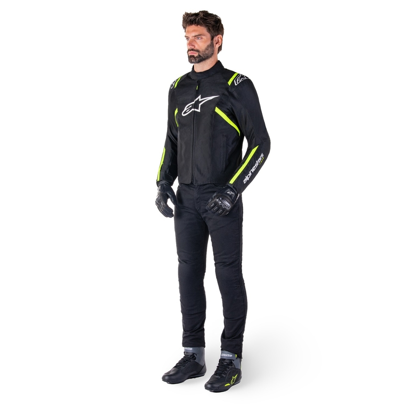 Giacca moto impermeabile Alpinestars T-SPS 2 nero-bianco-giallo fluo