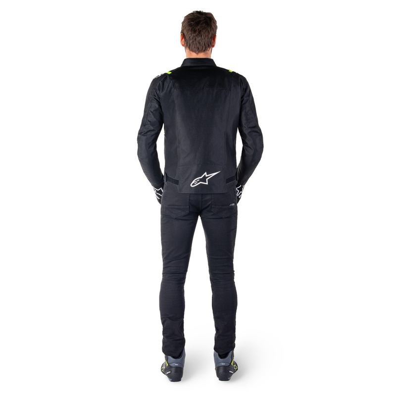 Giacca moto impermeabile Alpinestars T-SPS 2 nero-bianco-giallo fluo