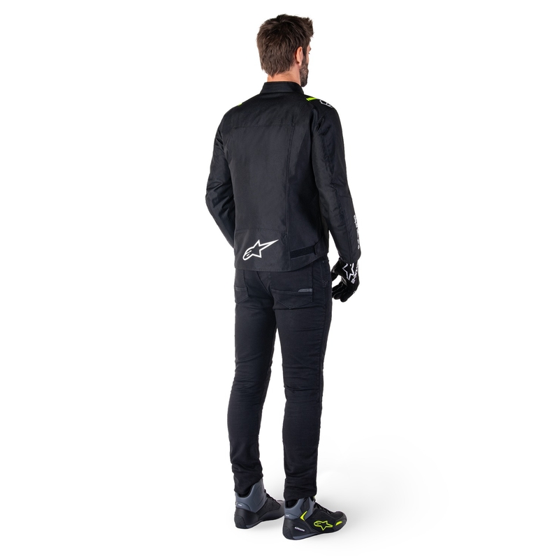 Giacca moto impermeabile Alpinestars T-SPS 2 nero-bianco-giallo fluo