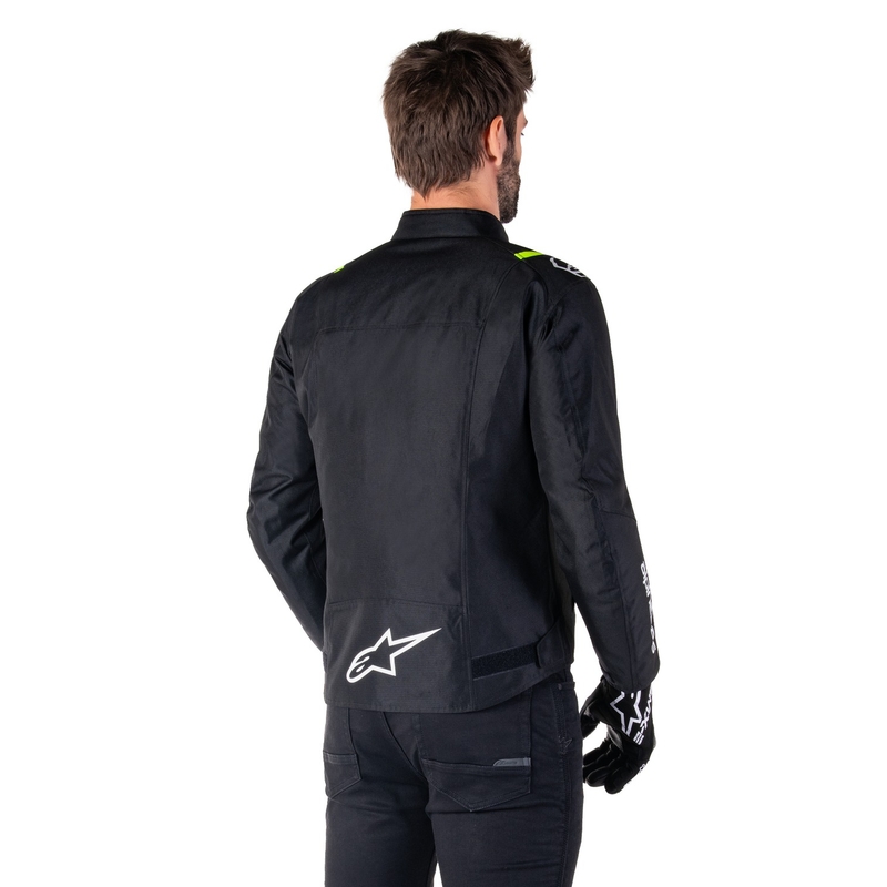 Giacca moto impermeabile Alpinestars T-SPS 2 nero-bianco-giallo fluo