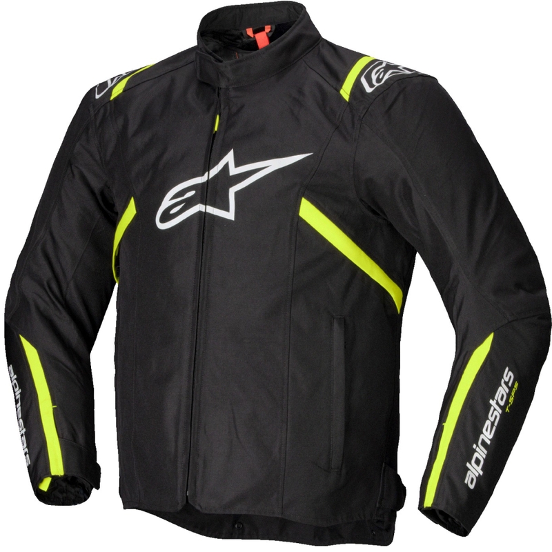 Giacca moto impermeabile Alpinestars T-SPS 2 nero-bianco-giallo fluo