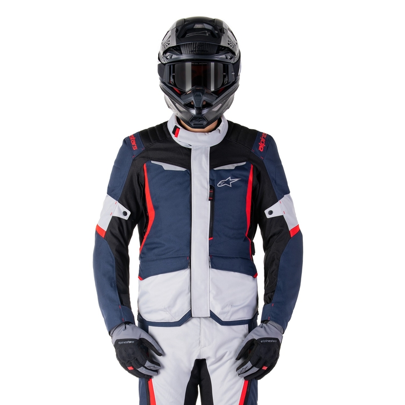 Giacca moto impermeabile Alpinestars ST-1 blu scuro-nero-rosso