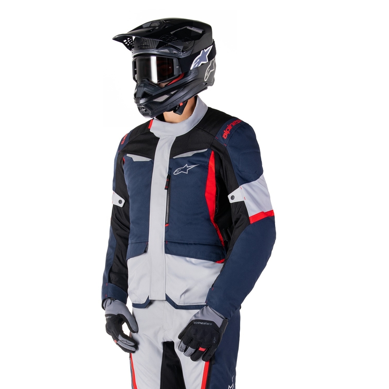 Giacca moto impermeabile Alpinestars ST-1 blu scuro-nero-rosso