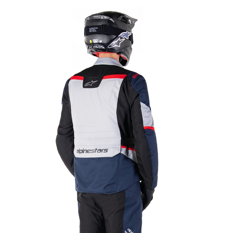 Giacca moto impermeabile Alpinestars ST-1 blu scuro-nero-rosso
