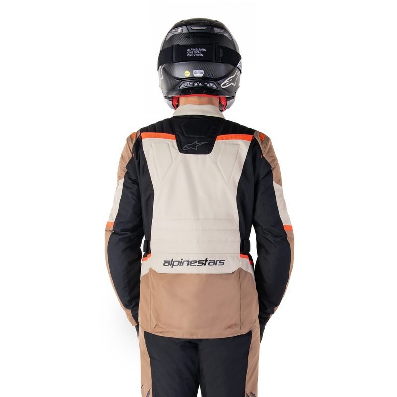 Giacca moto impermeabile Alpinestars ST-1 kaki-sabbia-nero-rosso fluo
