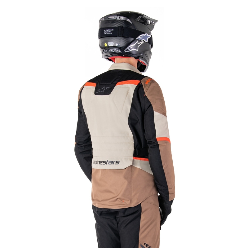 Giacca moto impermeabile Alpinestars ST-1 kaki-sabbia-nero-rosso fluo