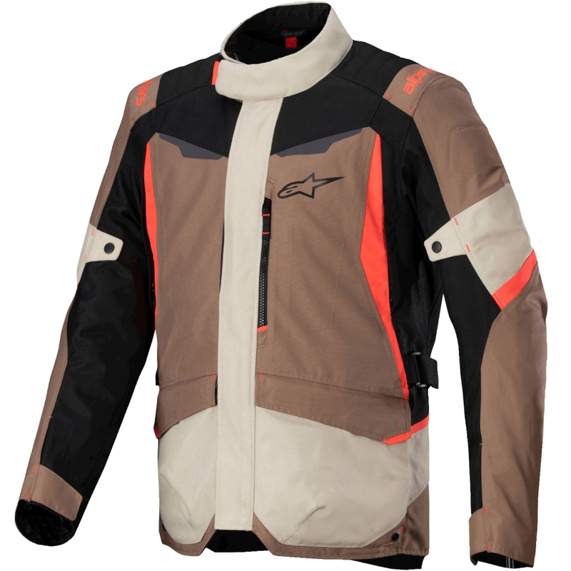 Giacca moto impermeabile Alpinestars ST-1 kaki-sabbia-nero-rosso fluo