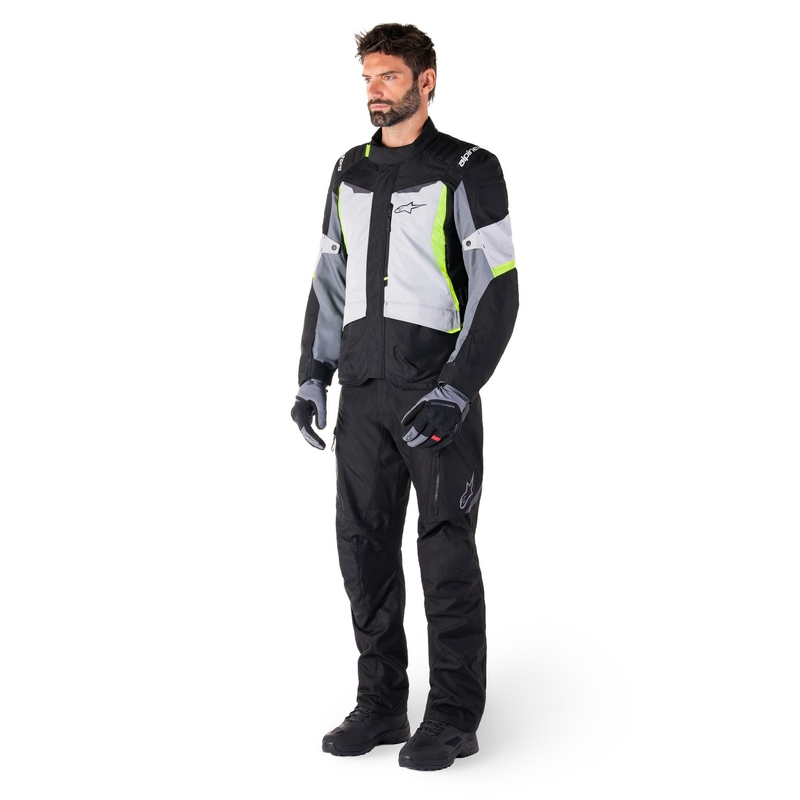 Giacca moto impermeabile Alpinestars ST-1 grigio-nero-giallo fluo