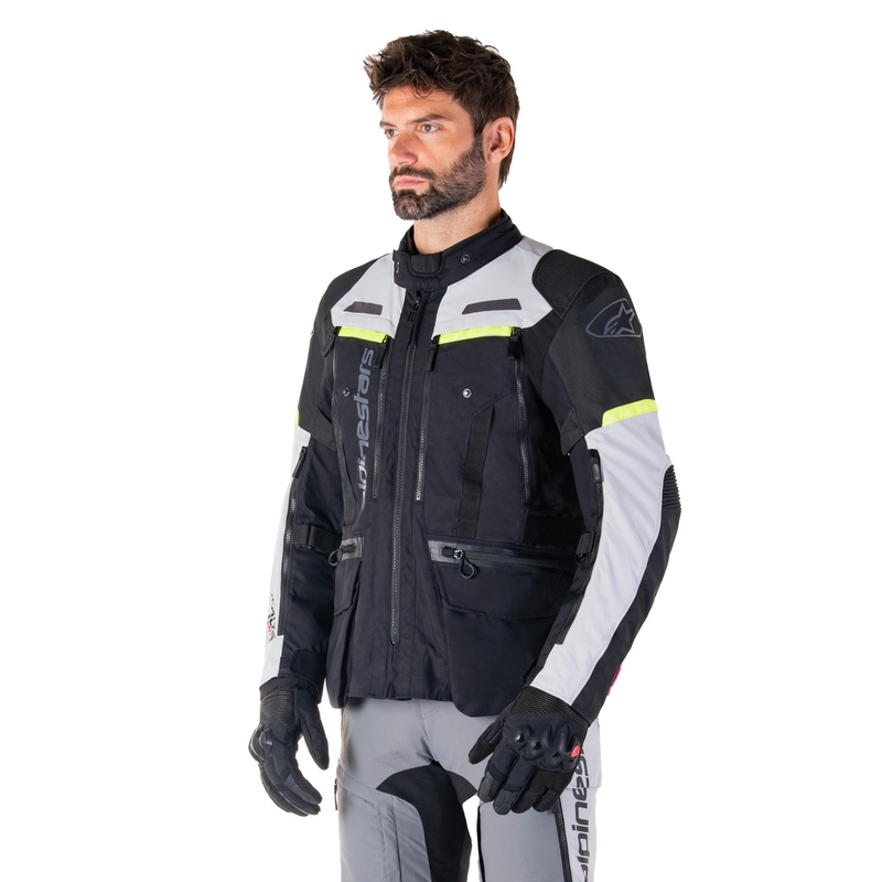 Giacca moto Alpinestars Bogota PRO Drystar nero-grigio-giallo fluo