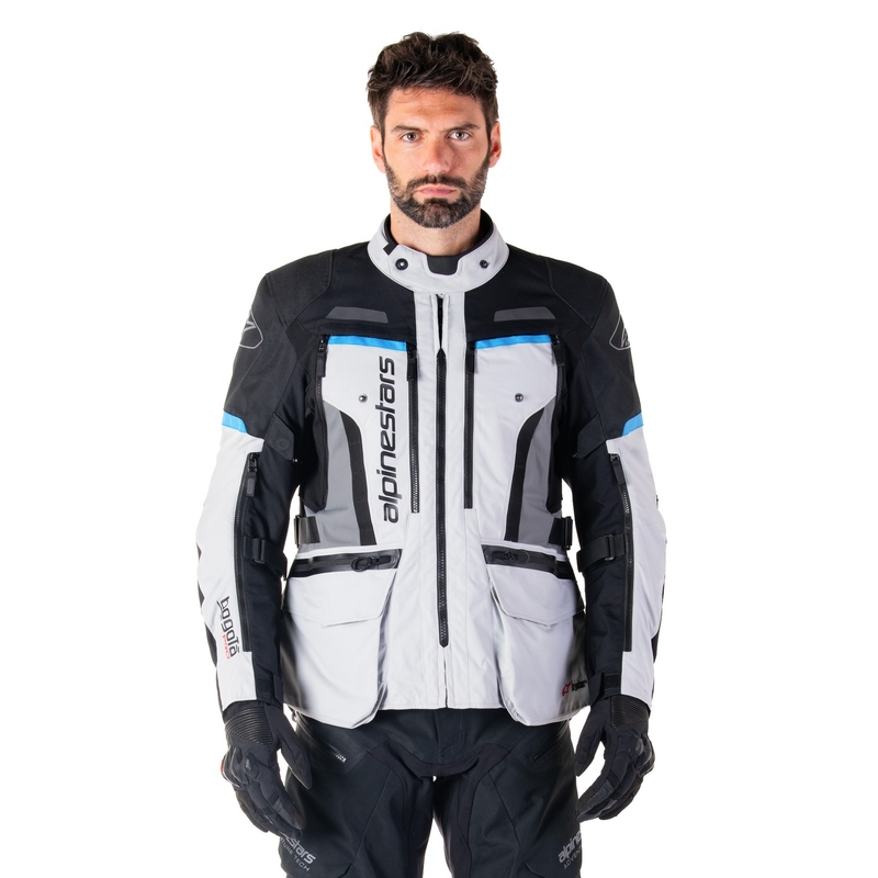 Giacca moto Alpinestars Bogota PRO Drystar grigio-nero-blu