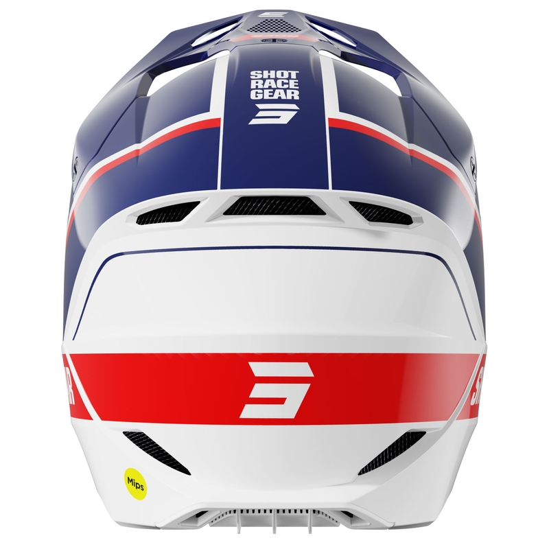 Casco motocross Shot Race Mythic blu-rosso lucido