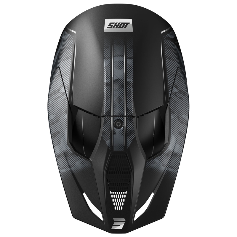 Casco motocross Shot Camo Tactic nero-grigio opaco