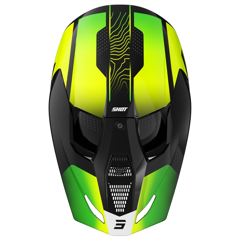 Casco motocross Shot Furious Apex giallo fluo-nero