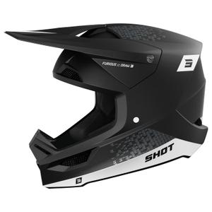 Casco motocross Shot Furious Draw bianco-nero