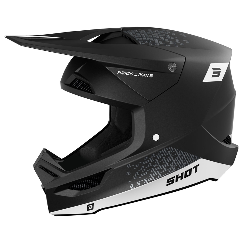 Casco motocross Shot Furious Draw bianco-nero