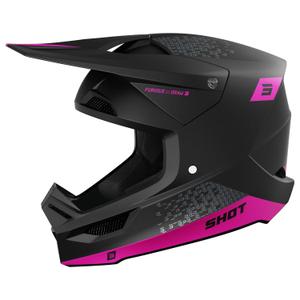 Casco motocross Shot Furious Draw rosa-nero
