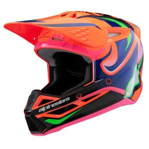 Casco motocross da bambino Alpinestars S-M3 HAIDEN DEEGAN fluo arancio-viola-rosa-verde