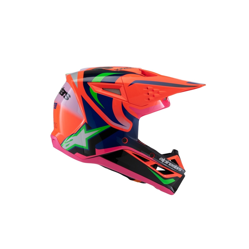 Casco motocross da bambino Alpinestars S-M3 HAIDEN DEEGAN fluo arancio-viola-rosa-verde