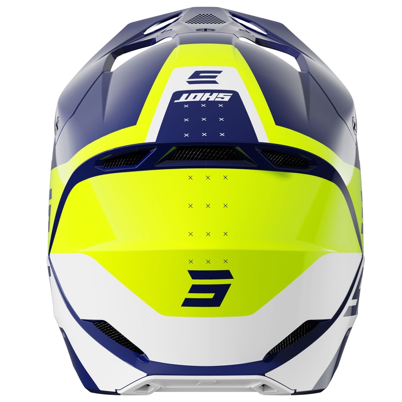 Casco motocross Shot Furious League blu-giallo fluo