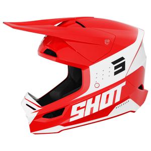 Casco motocross Shot Furious League rosso-bianco