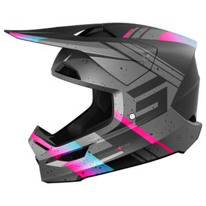 Casco motocross Shot Furious Mirage blu-rosa